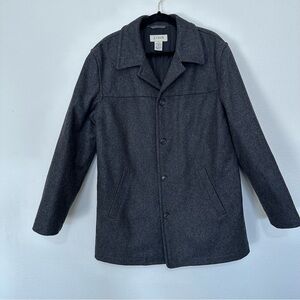 Vintage j.crew men’s heather charcoal grey peacoat size M medium wool blend